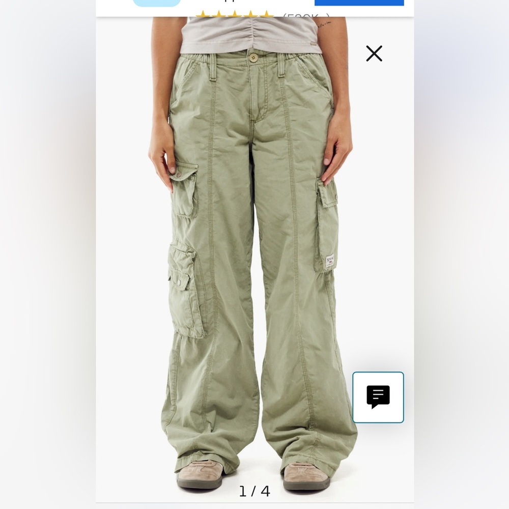 BDG Urban Outfitters Y2K Cargo Pants - blueish/green size Large